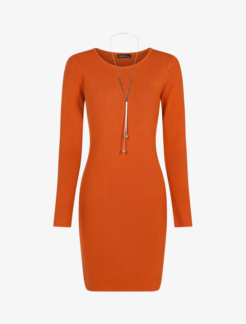 Robe pull basique - orange - 1