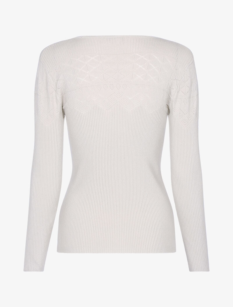 Pull à détails géométriques - beige - 2