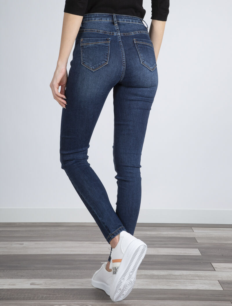 Jean à déchirures - denim brut - 4