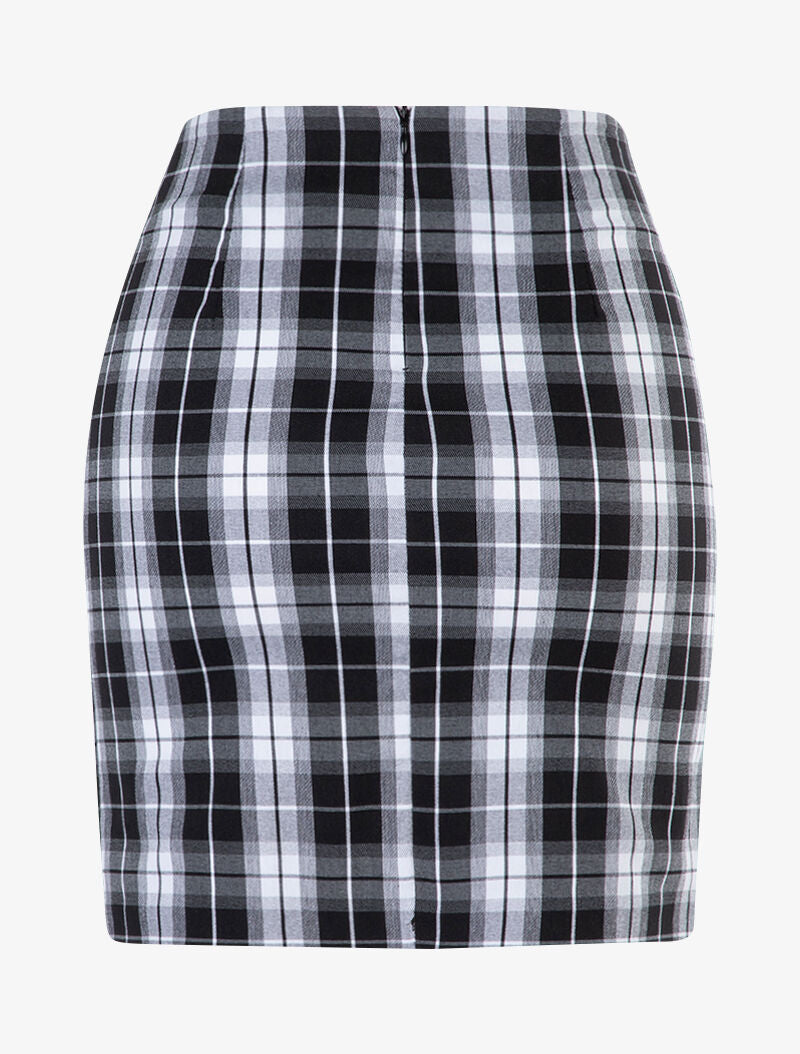 Mini jupe à imprimé tartan - noir - 2