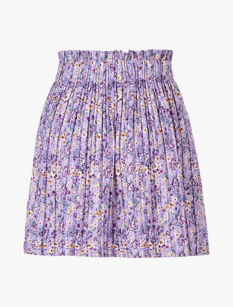 Jupe plissée à fleurs - violet - 2