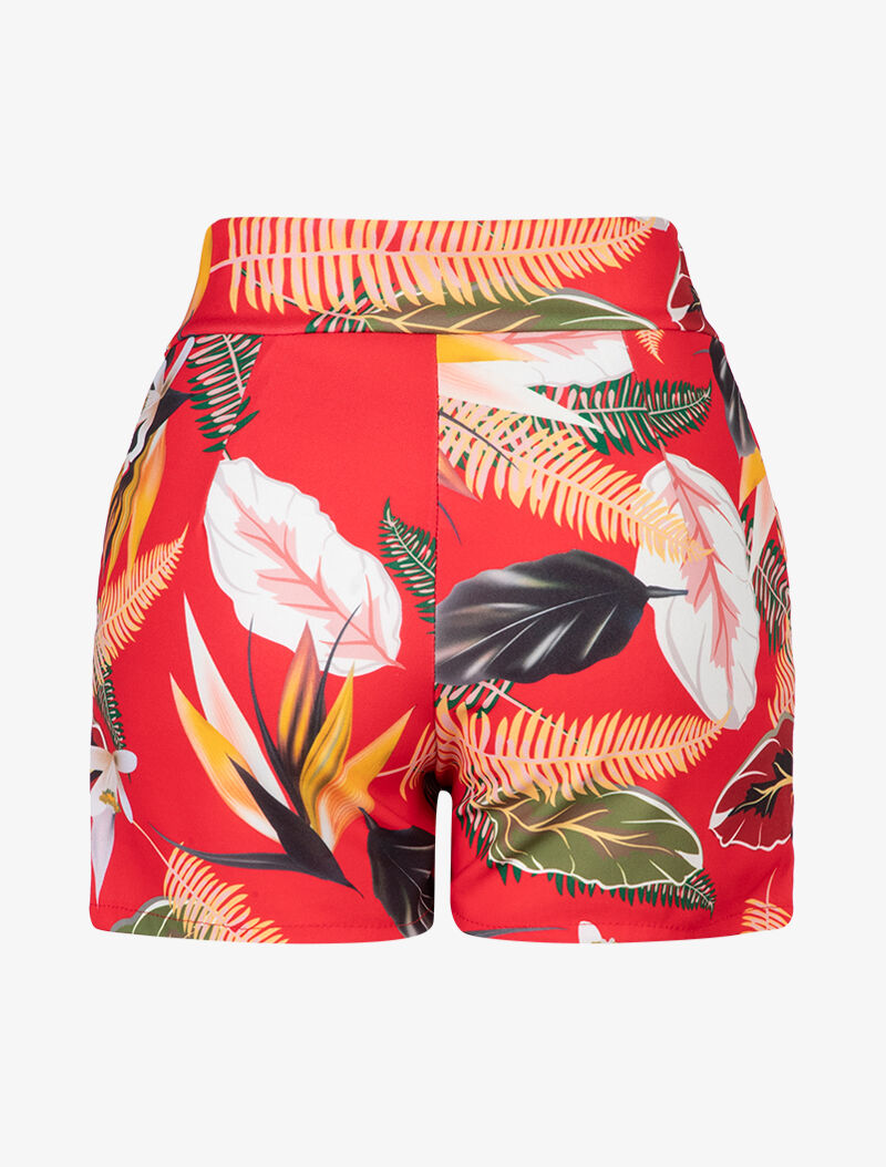 Short imprimé à boutonnières - rouge - 2