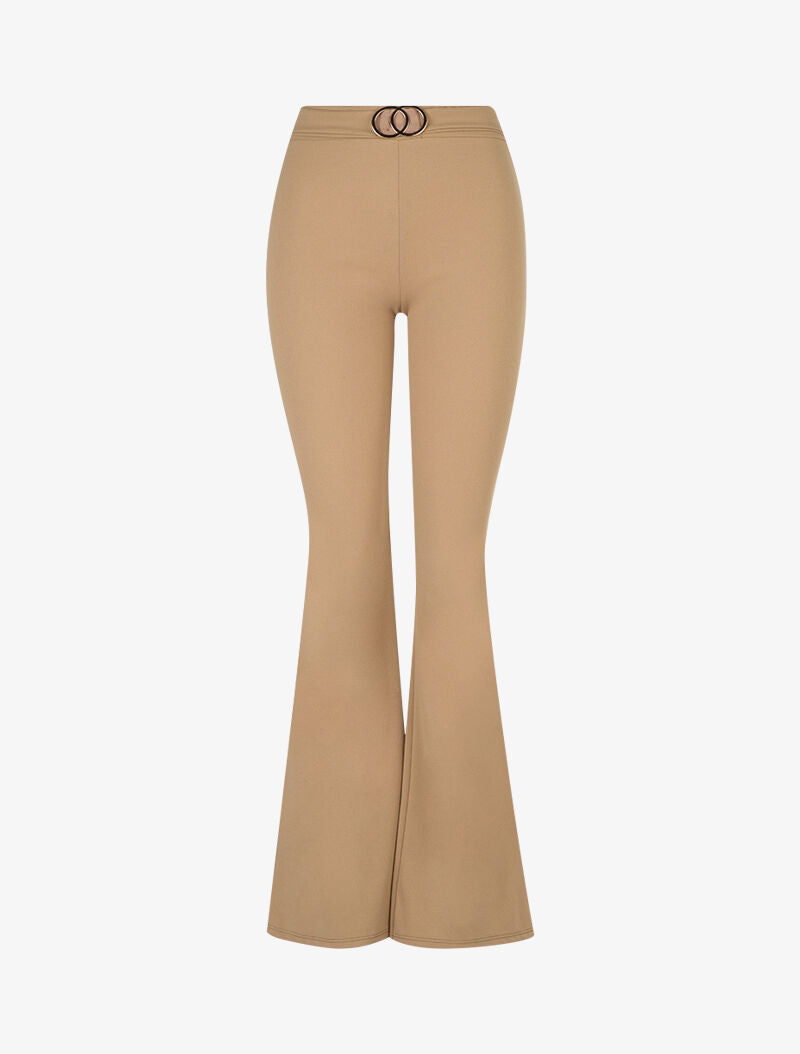 Pantalon fluide coupe flare - camel - 3