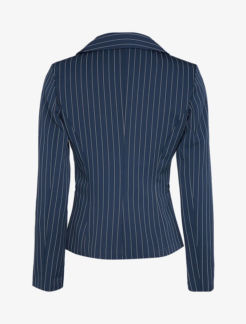 Blazer cintré à rayures - marine - 2