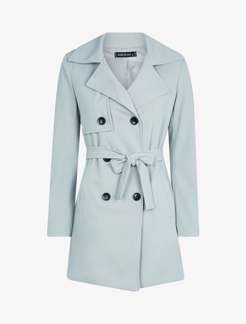 Veste style trench coat - gris clair - 1