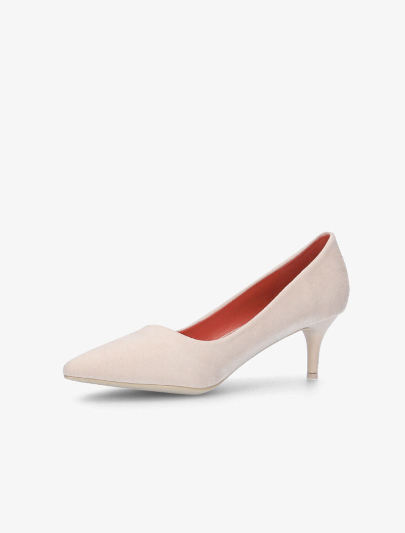Escarpins suédés unis - beige rosé - 4