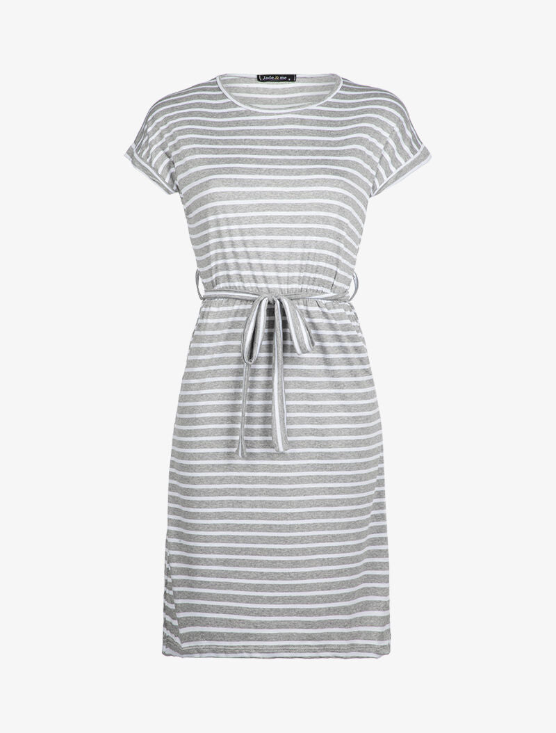 Robe patineuse rayée - gris clair - 3