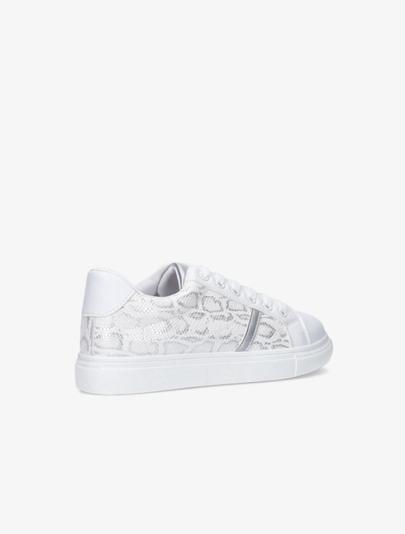 Sneakers à corps imprimé python - blanc - 4