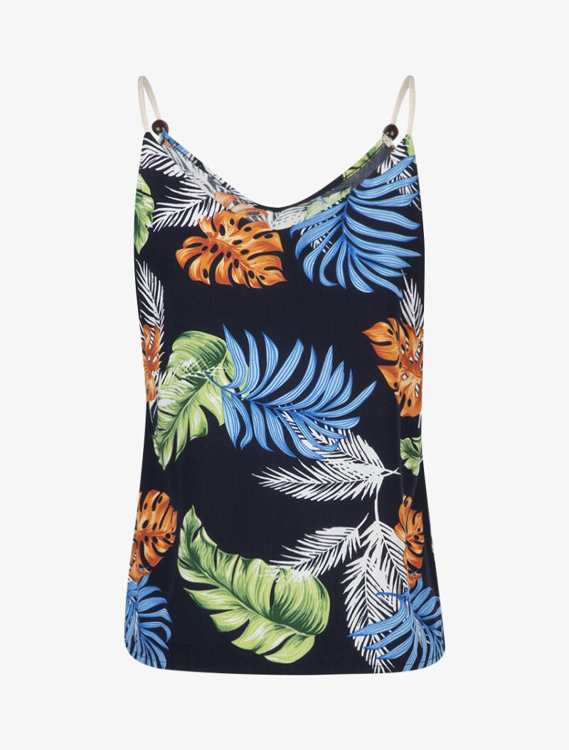 Top à bretelles style cordes - marine - 2