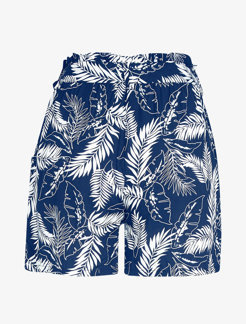 Short à imprimé feuillages - marine - 2