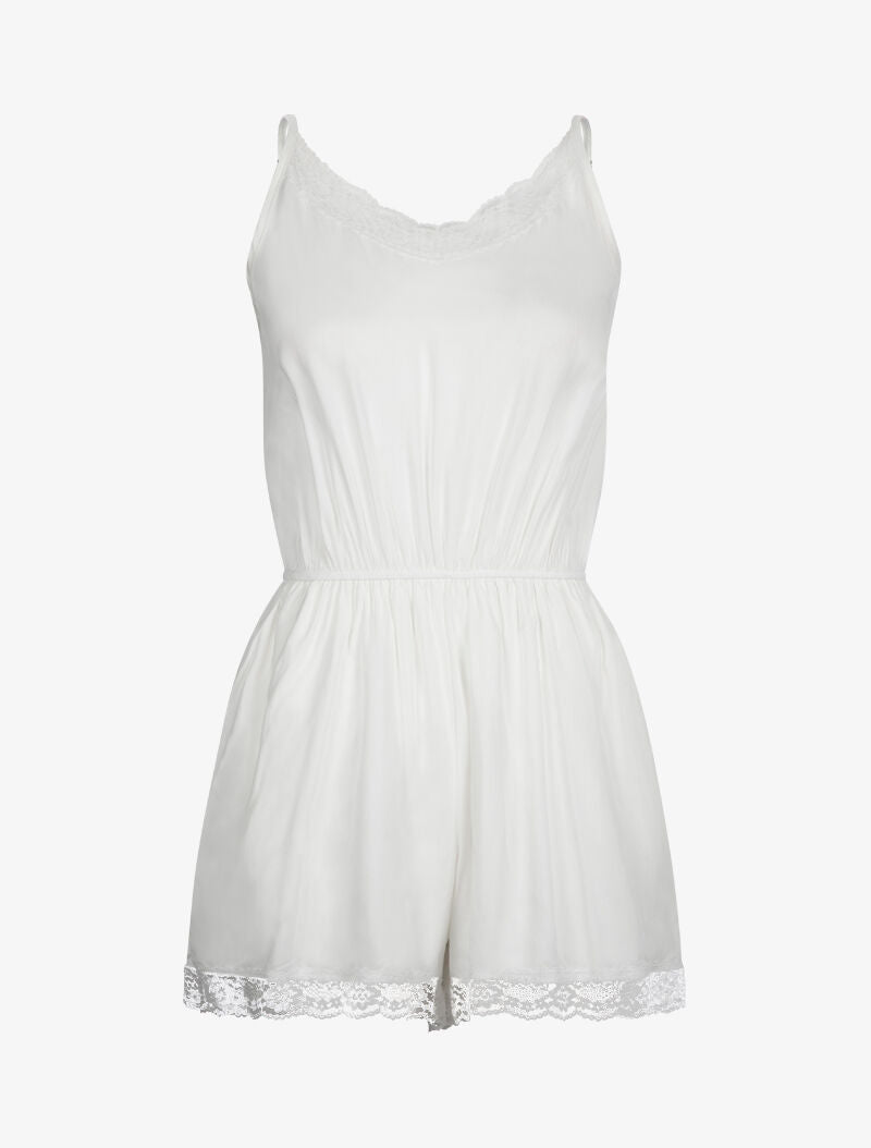 Combishort uni à bords dentelle - blanc - 4