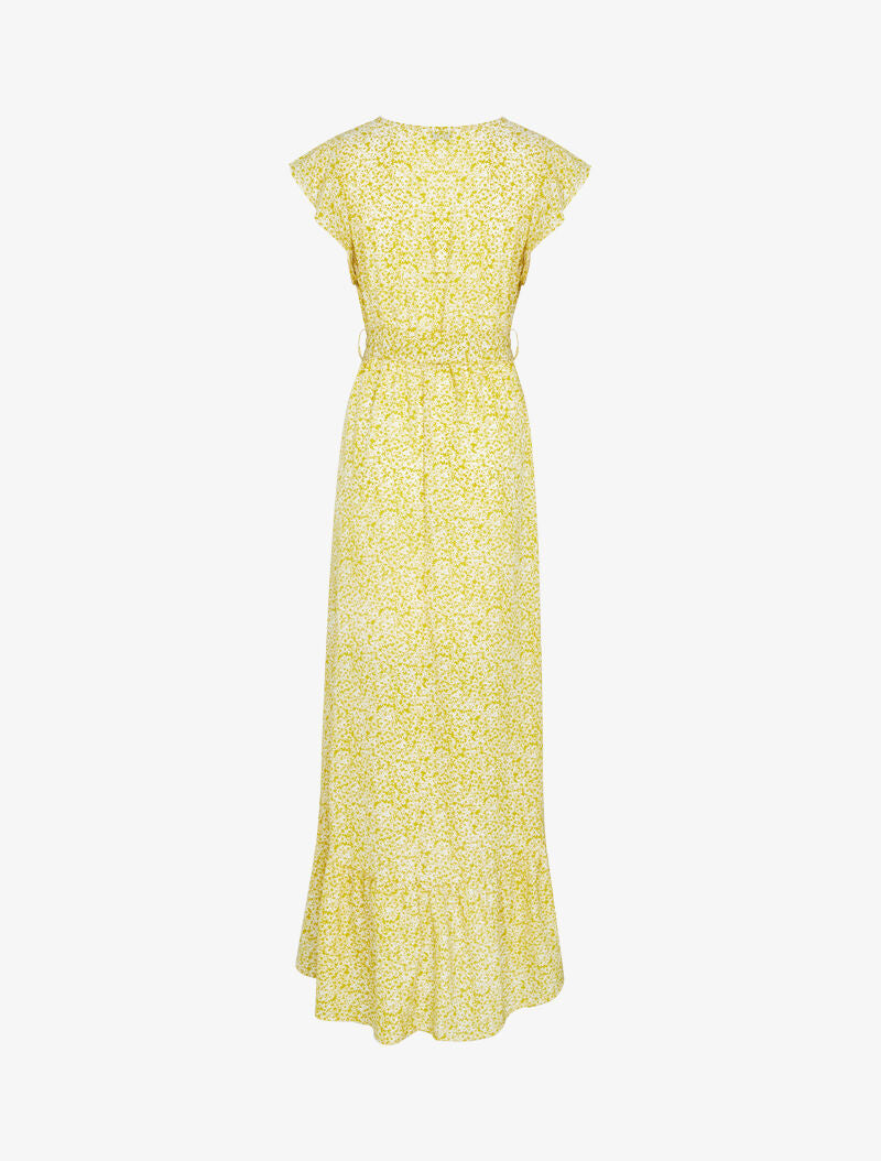 Robe asymétrique à imprimé petites fleurs - jaune - 2