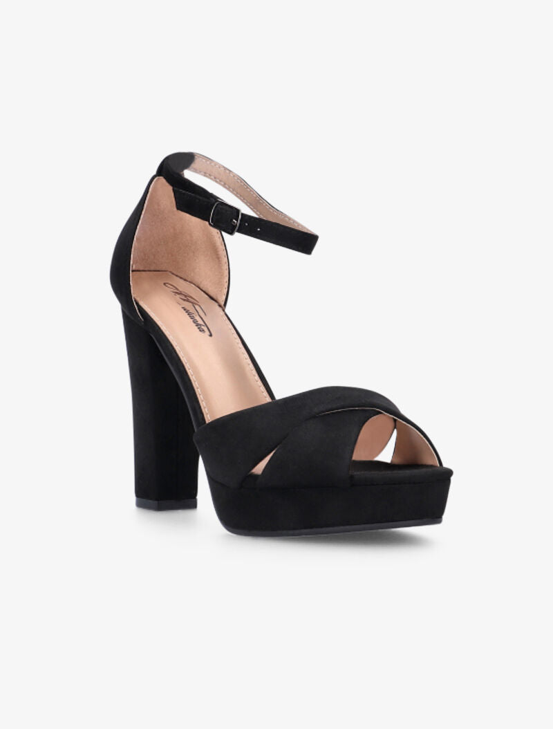 Sandales à plateforme et à ganses croisées - noir - 3