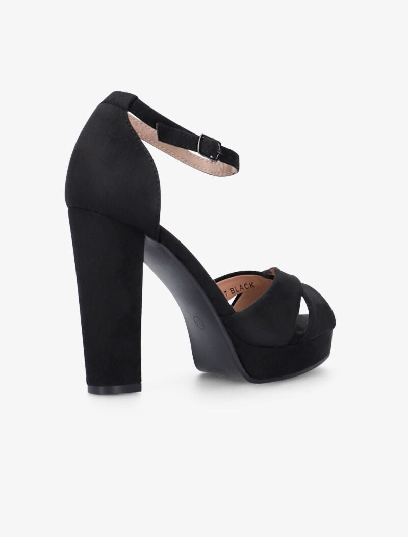 Sandales à plateforme et à ganses croisées - noir - 5