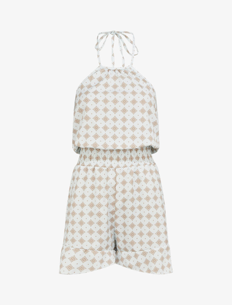 Combishort fluide à imprimés - beige - 3