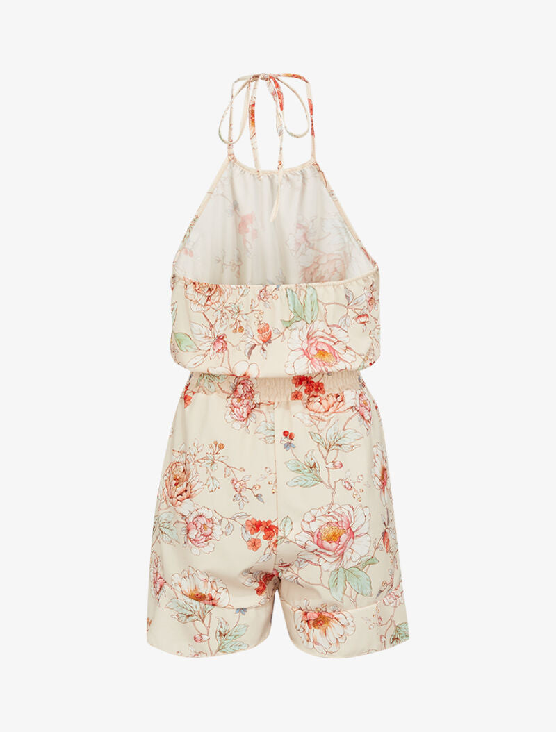 Combishort fluide à imprimés - ecru - 2