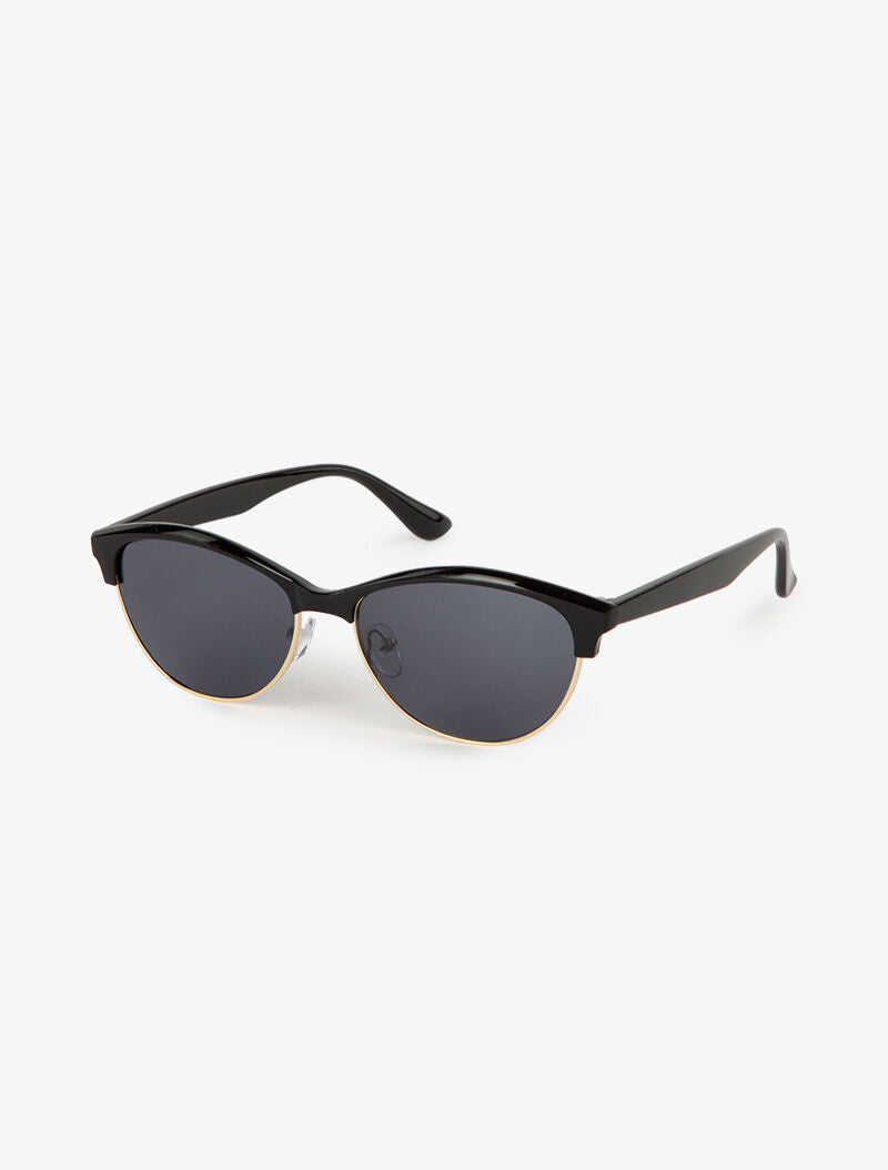 Lunettes ovales style clubmaster - noir - 2