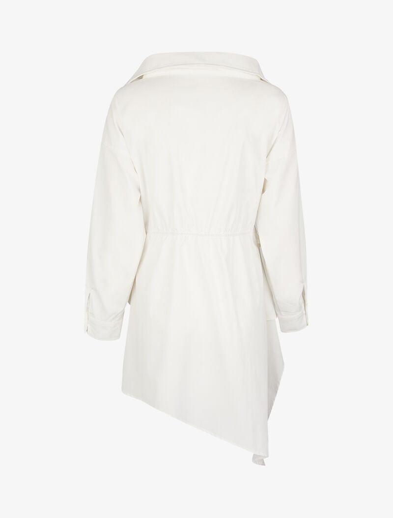 Tunique style chemise à pans stylisés - blanc - 3