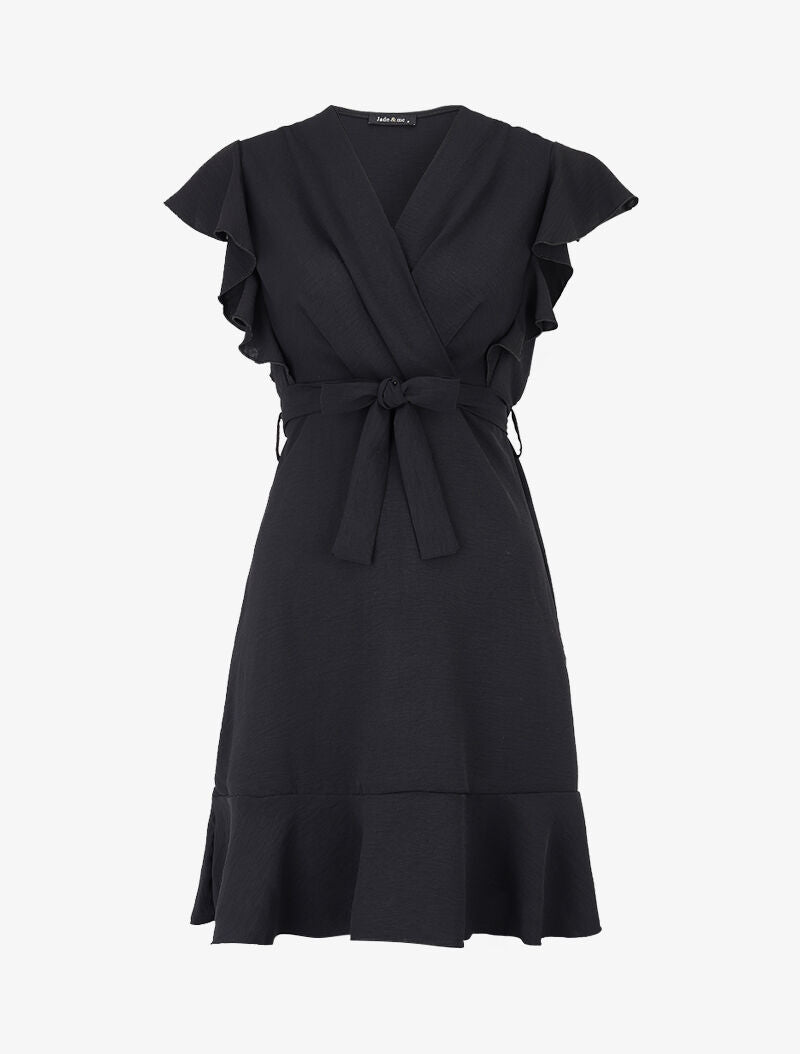 Robe à buste plissé cache coeur - noir - 3