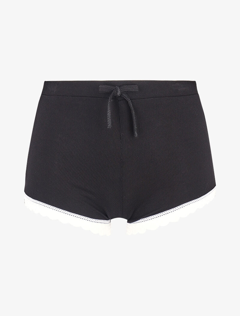 Ensemble caraco et shorty côtelés - noir - 4