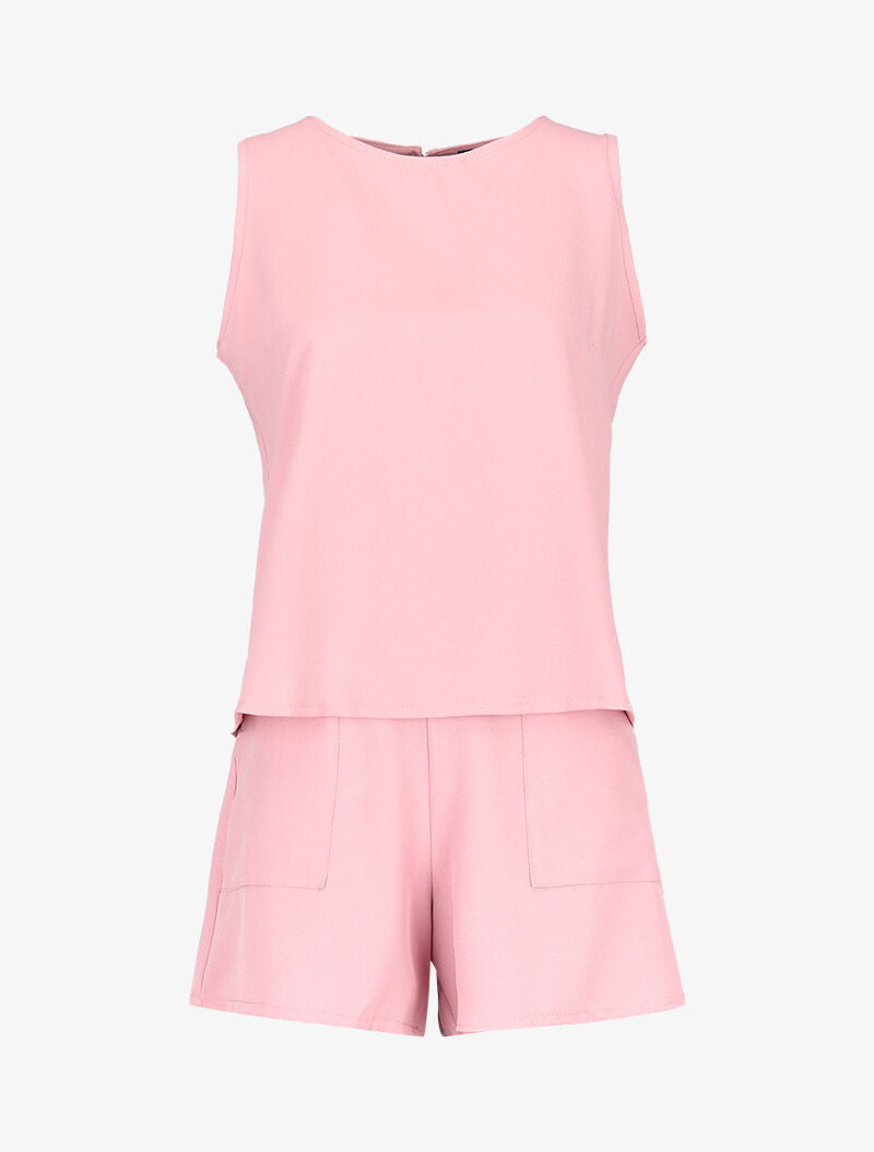 Ensemble débardeur et short fluide - rose - 5