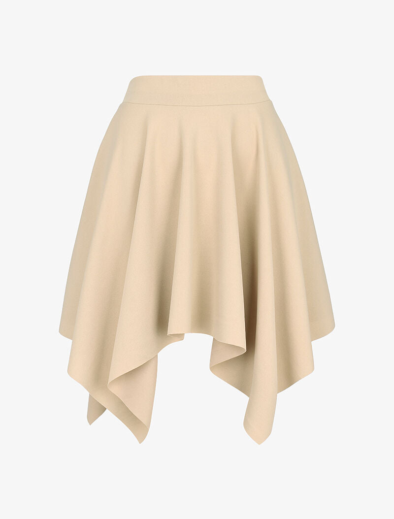 Jupe patineuse asymétrique - beige - 3