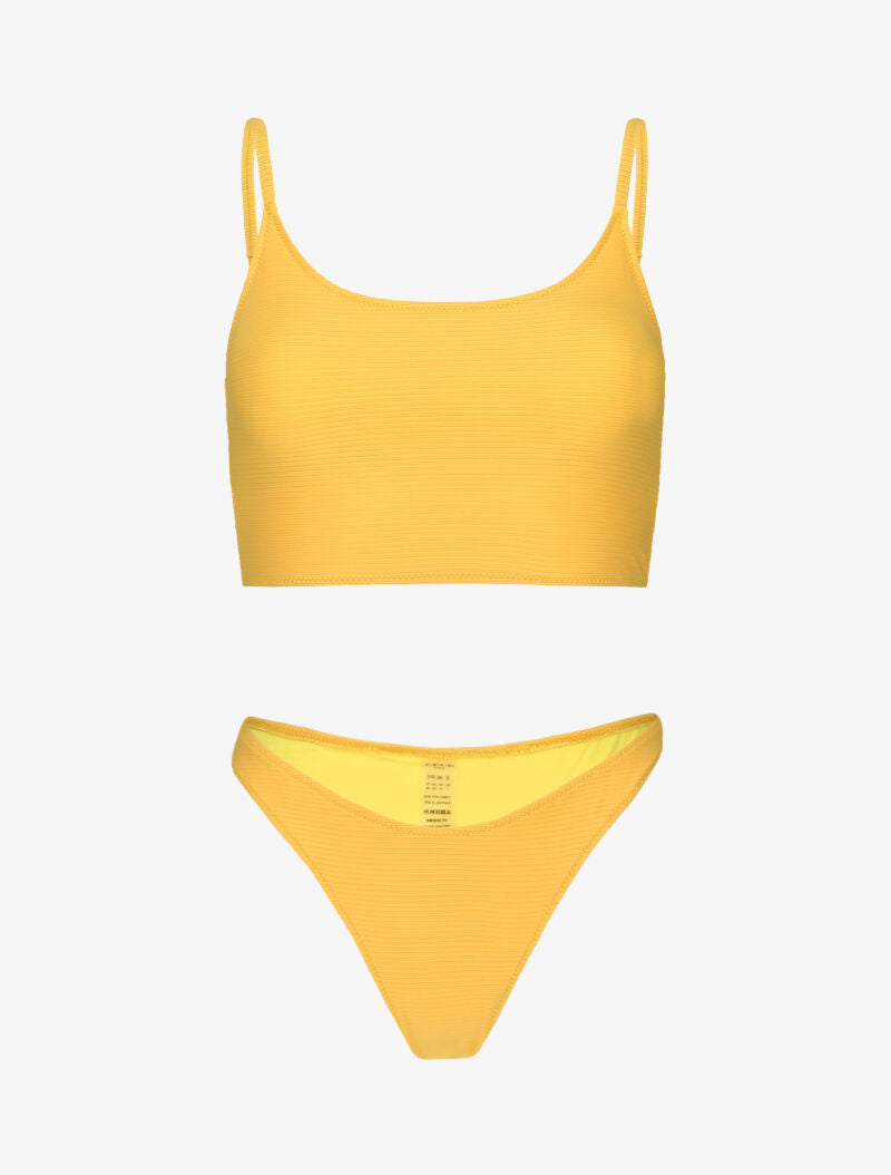 Bikini brassière côtelé - moutarde - 1