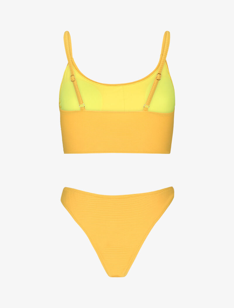 Bikini brassière côtelé - moutarde - 2
