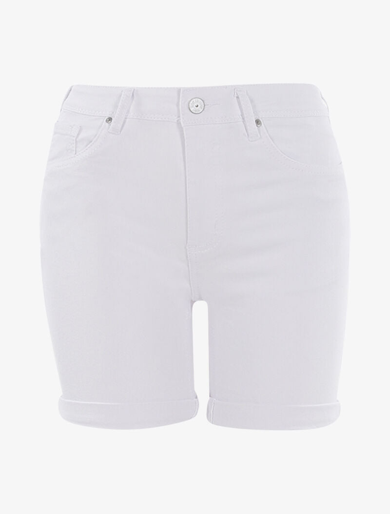 Short casual à ourlets - blanc - 1