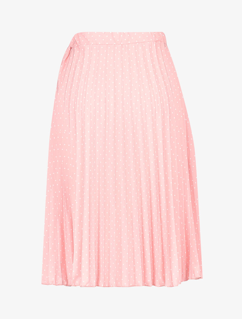 Jupe midi gaufrée à pois - rose - 2
