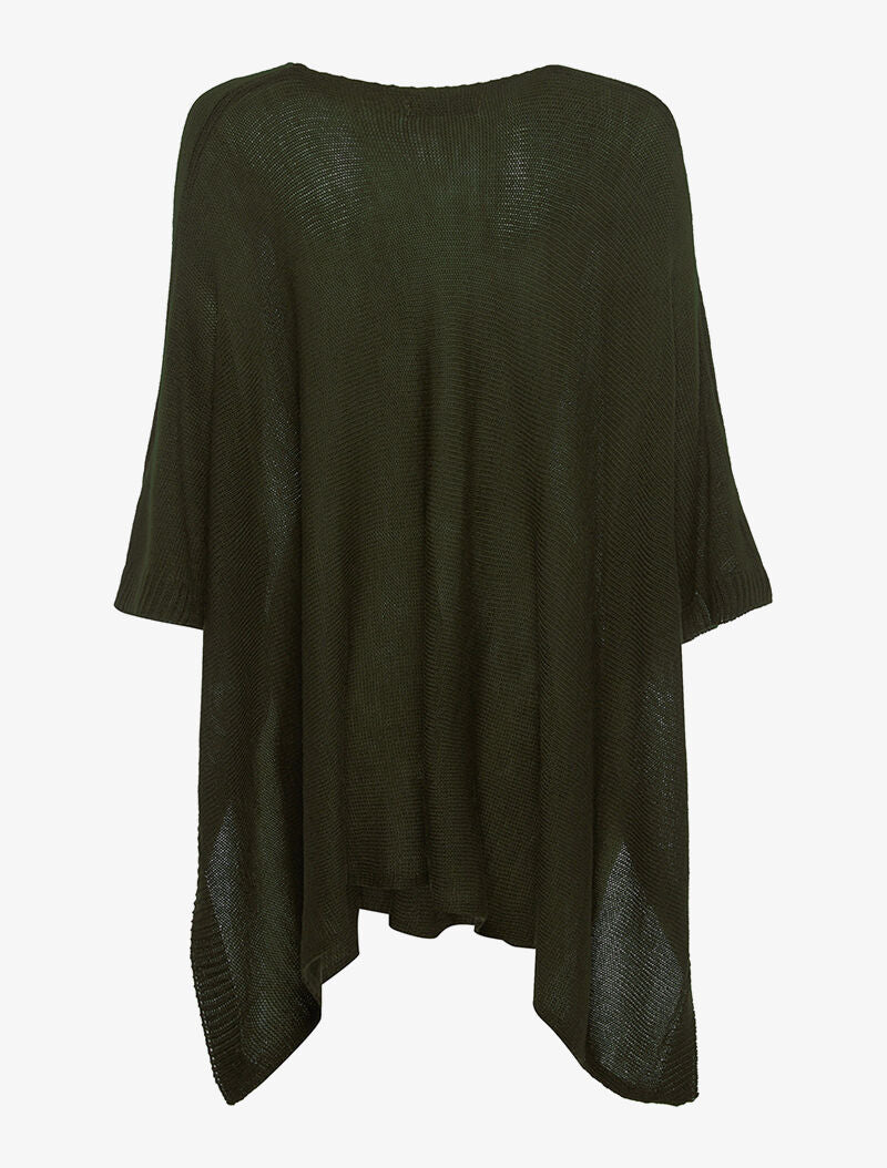 Poncho rectangulaire - kaki - 5