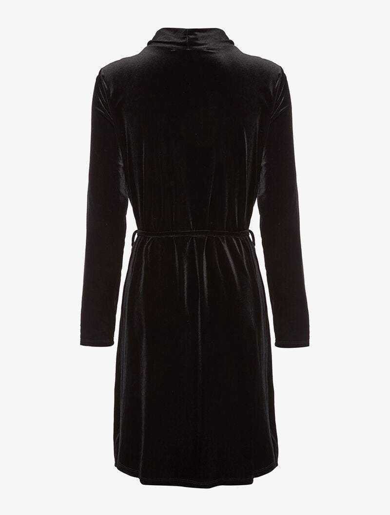 Robe velours col bénitier - noir - 2