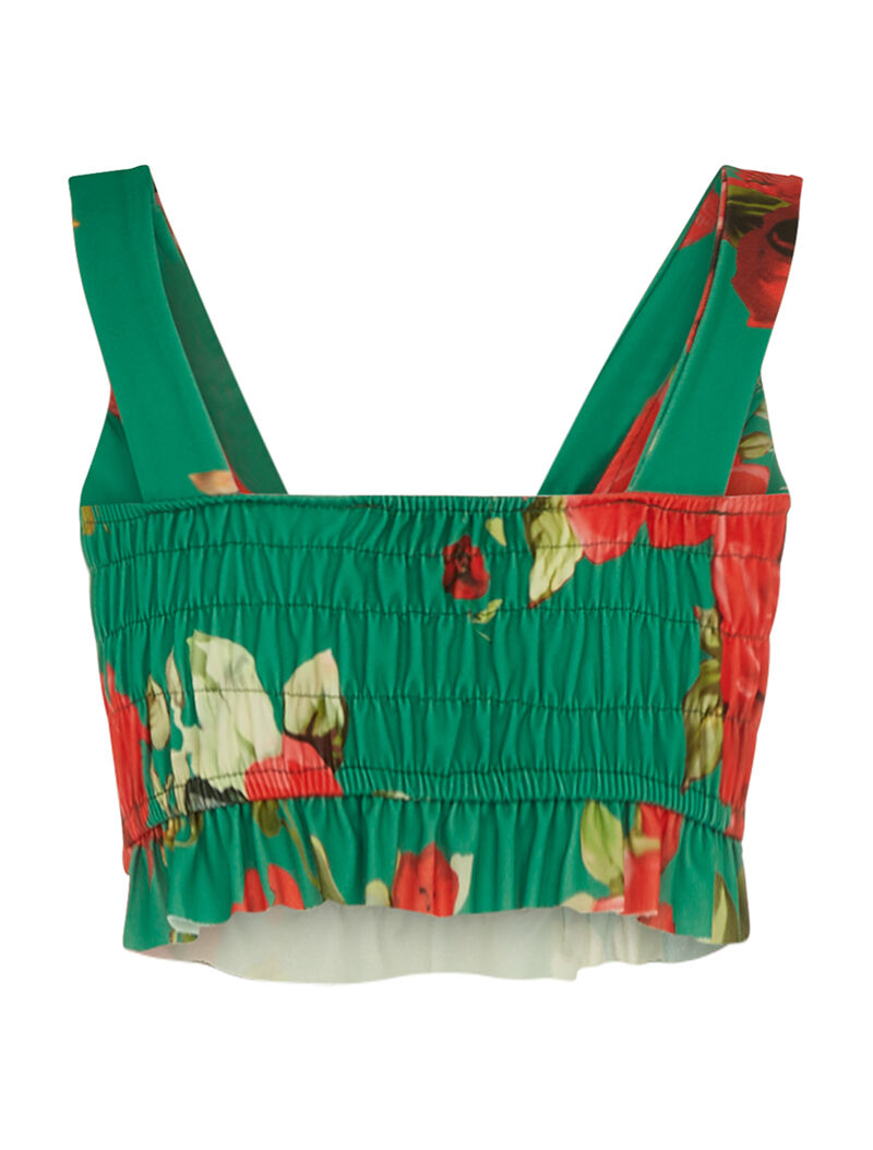 Brassière fleurie - vert - 2