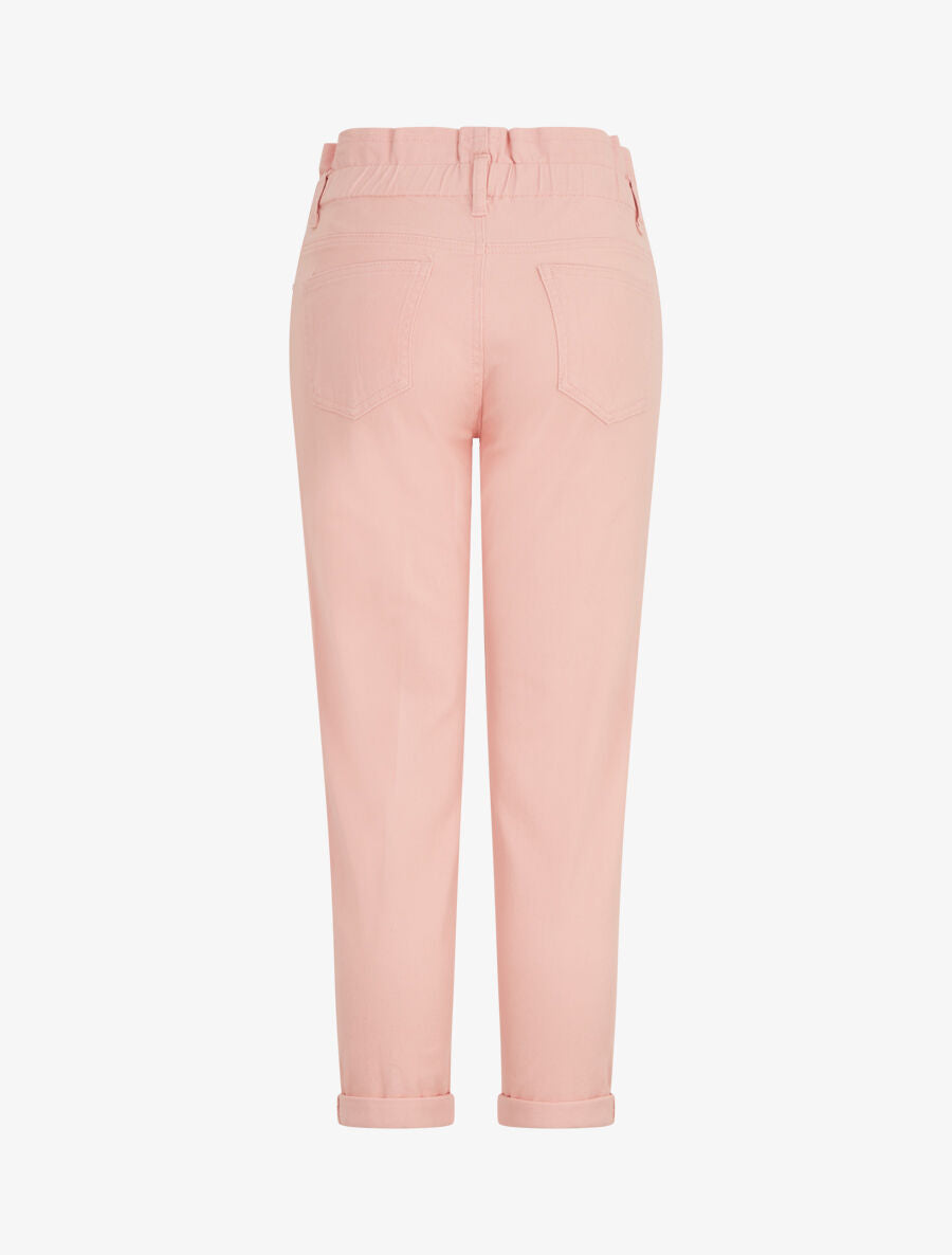 Jean mom taille haute froncée - Rose - 2