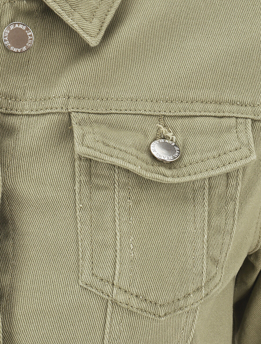 Veste en jean ajustée - Kaki - 3