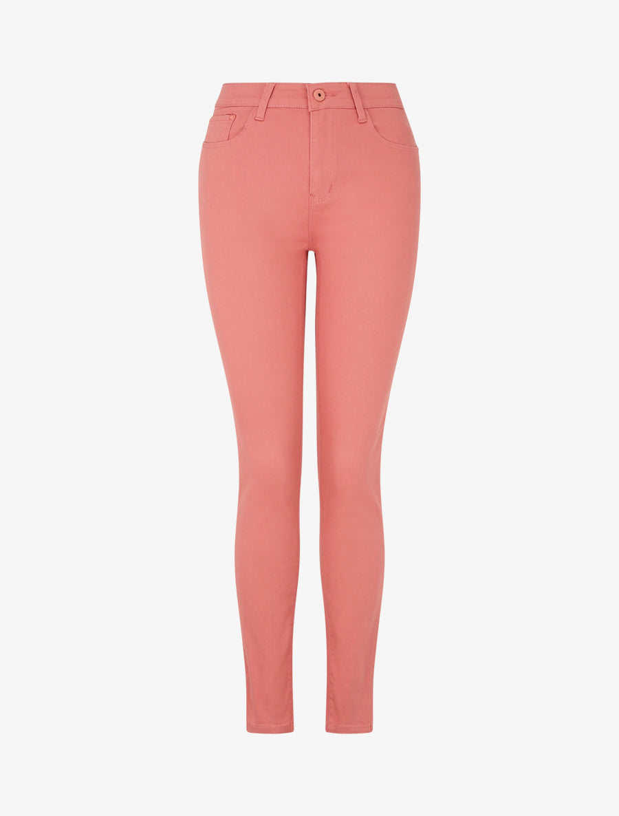 Jean slim push up taille haute - Rose - 1