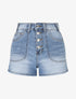 Short boutonné en jean - Bleu - 1
