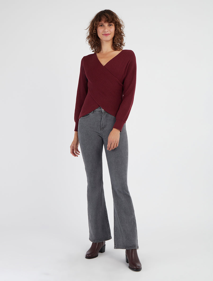 Jean flare taille standard 5 poches - Gris