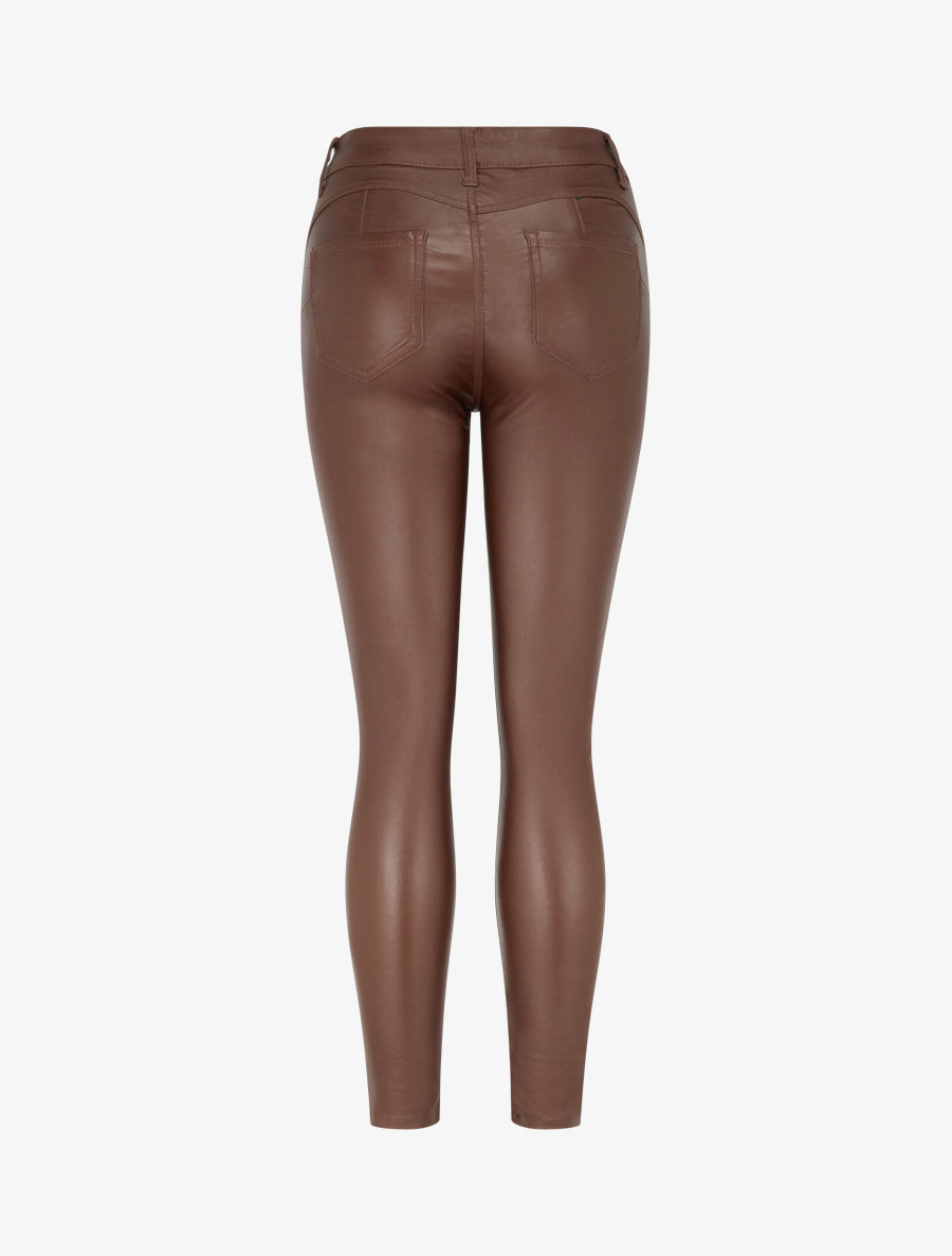 Jean push up enduit - Marron - 2