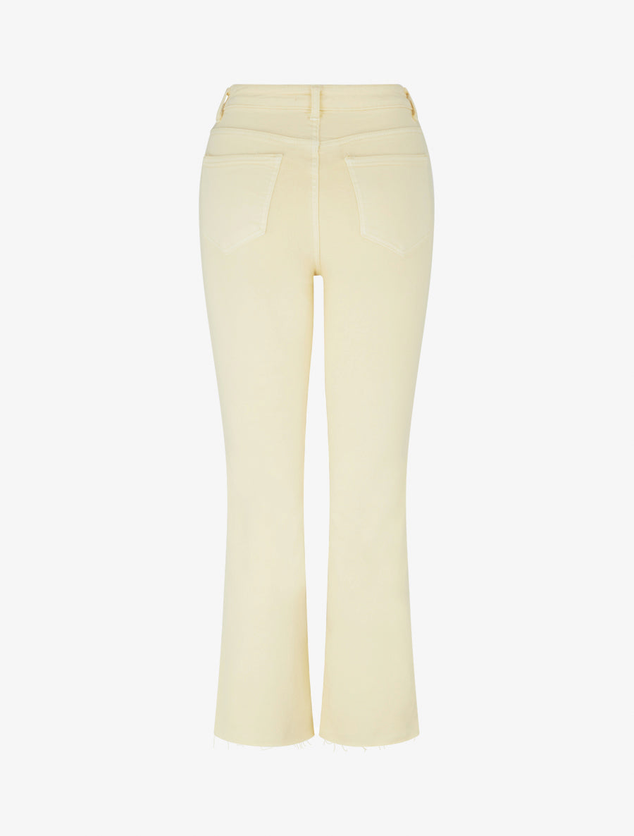 Jean flare taille haute à bords francs - Jaune pastel - 2
