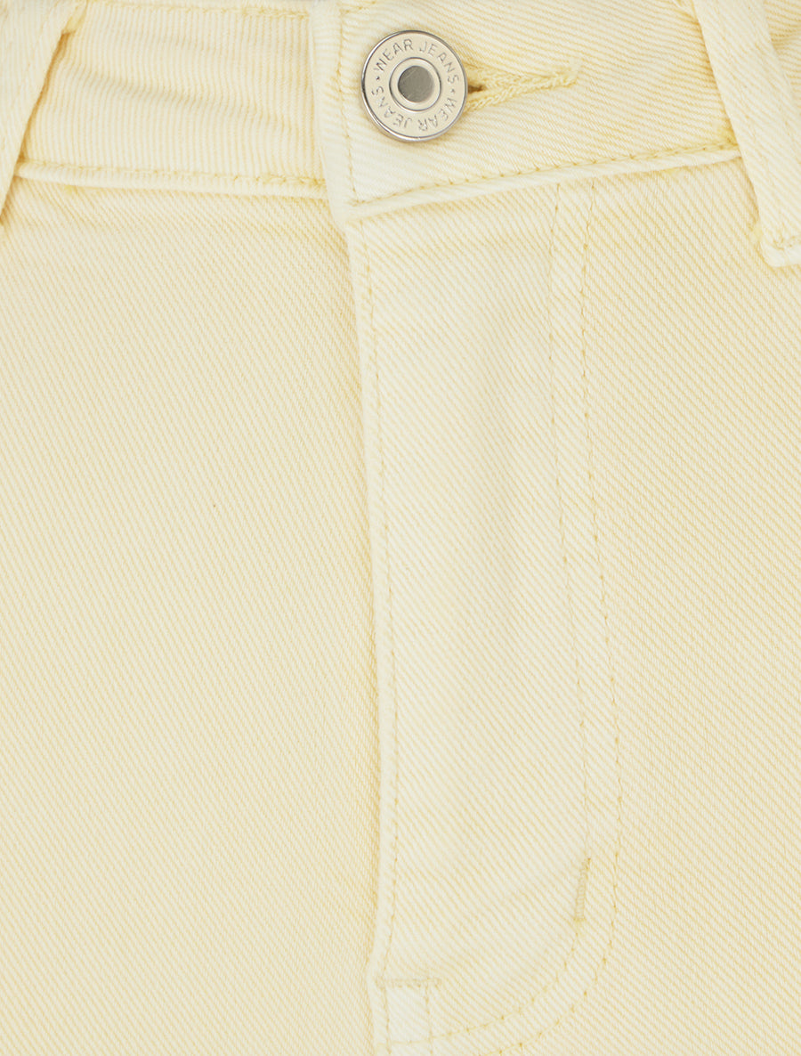 Jean flare taille haute à bords francs - Jaune pastel - 3