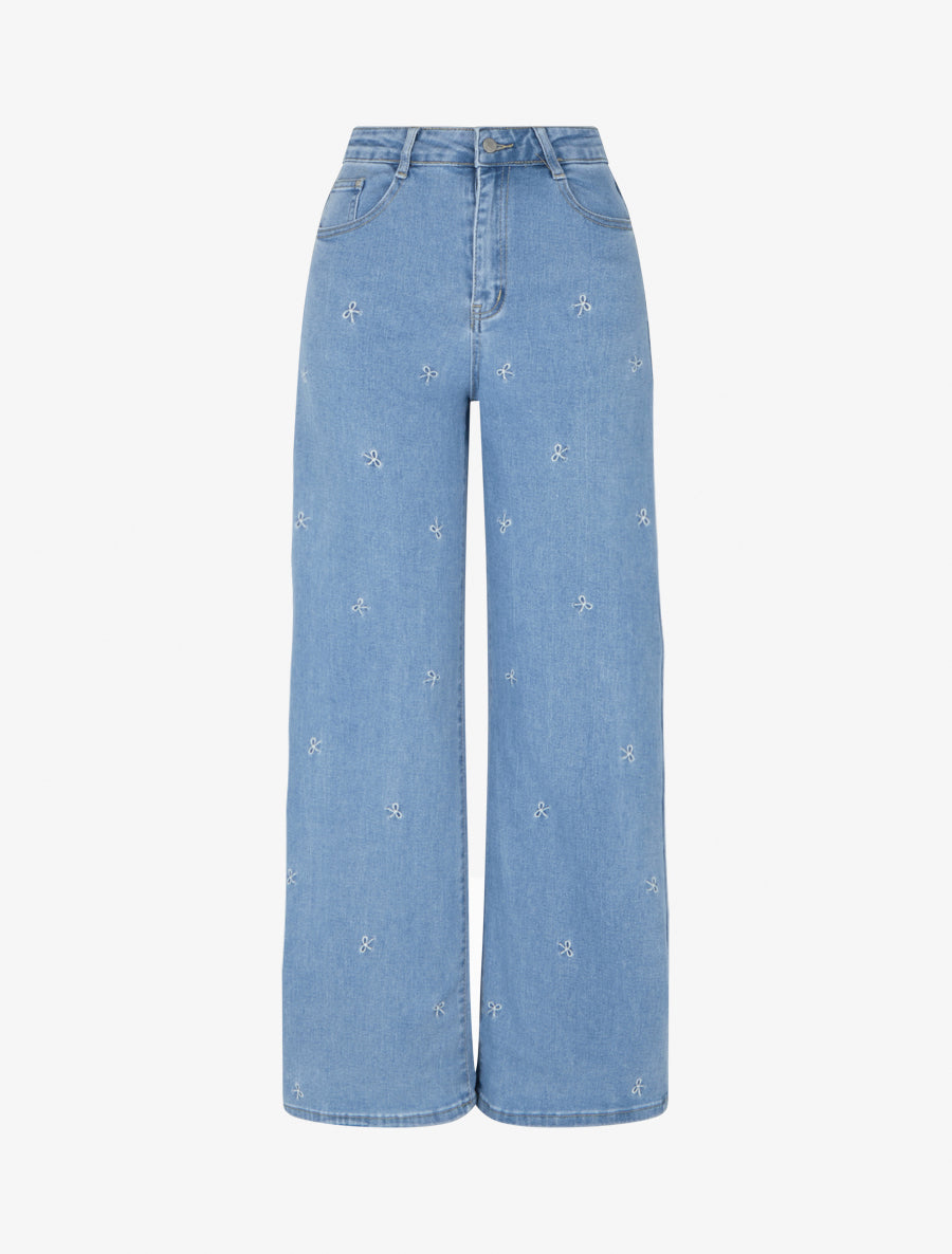 Jean Femme Taille 46/48 Bleu Denim - Broderies, Strass Et Clous - Style Cargo - Occasion Très Bon état (TTBE)