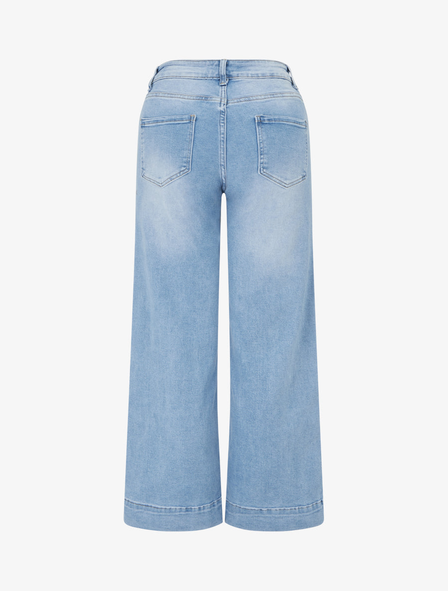 Jean taille standard délavé coupe droite - Bleu - 2