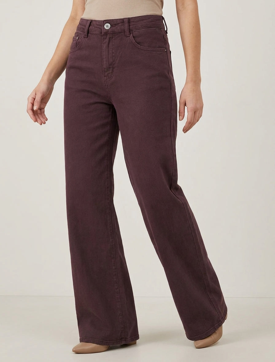 Jean uni wide leg - Prune