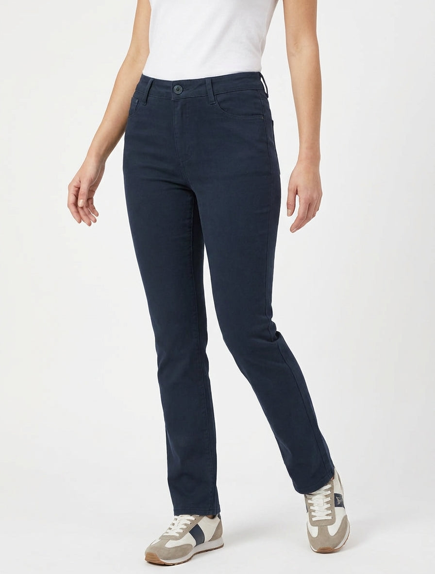 Jean uni coupe droite - Marine