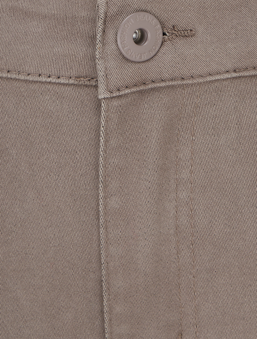 Jean uni coupe droite - Taupe - 3