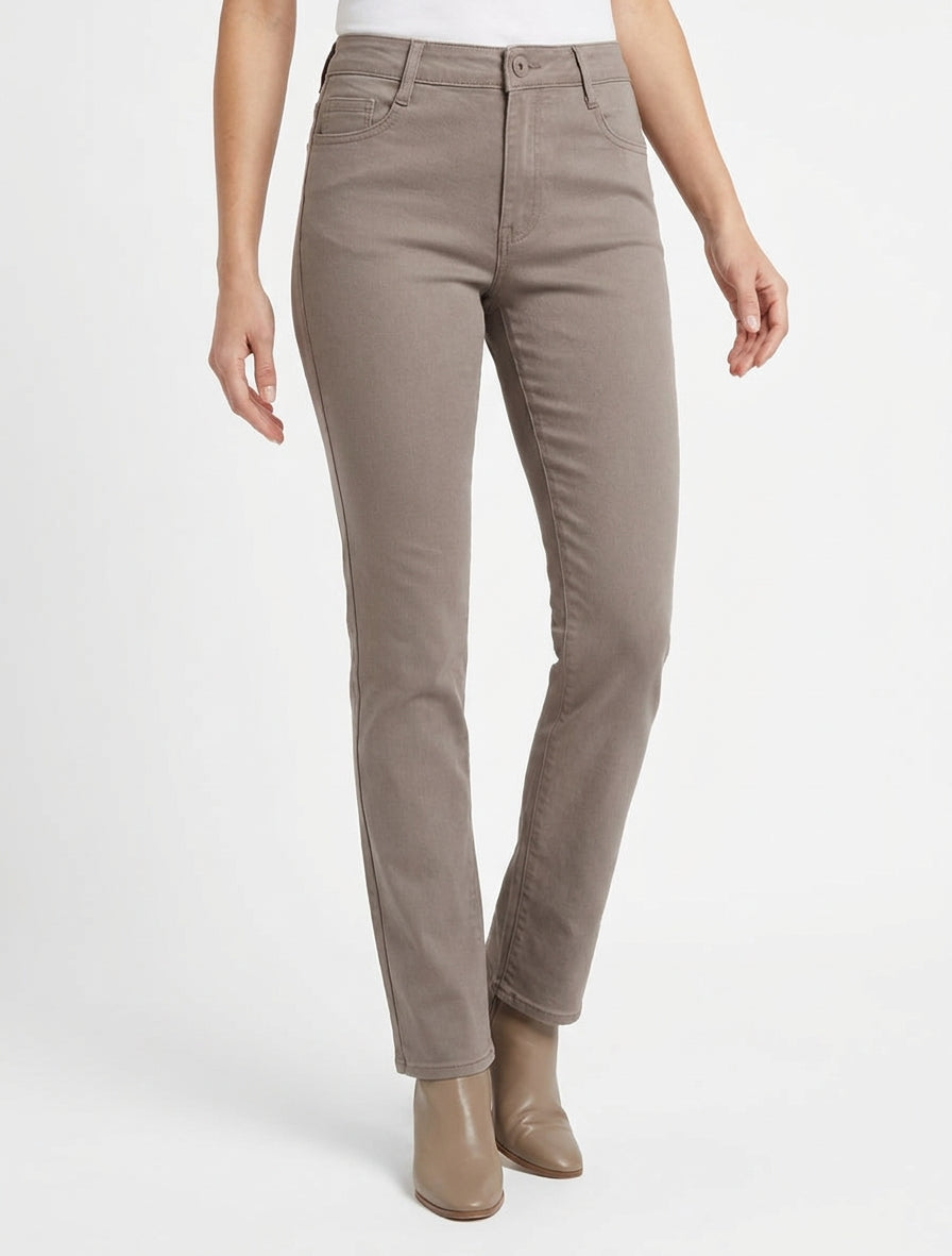 Jean uni coupe droite - Taupe