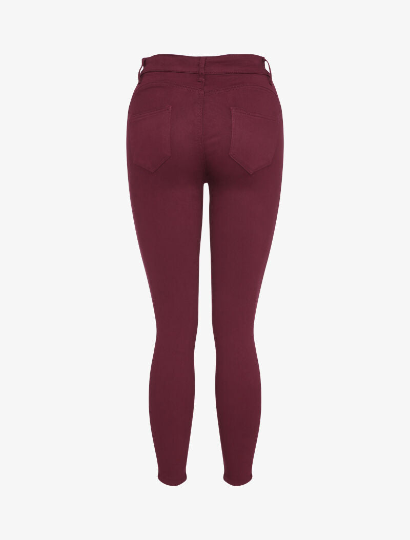 Jean skinny boutonné - Bordeaux - 3