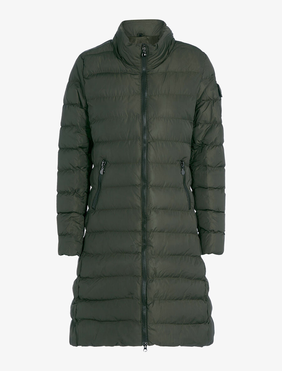 Doudoune longue matelassée à capuche - Kaki - 2