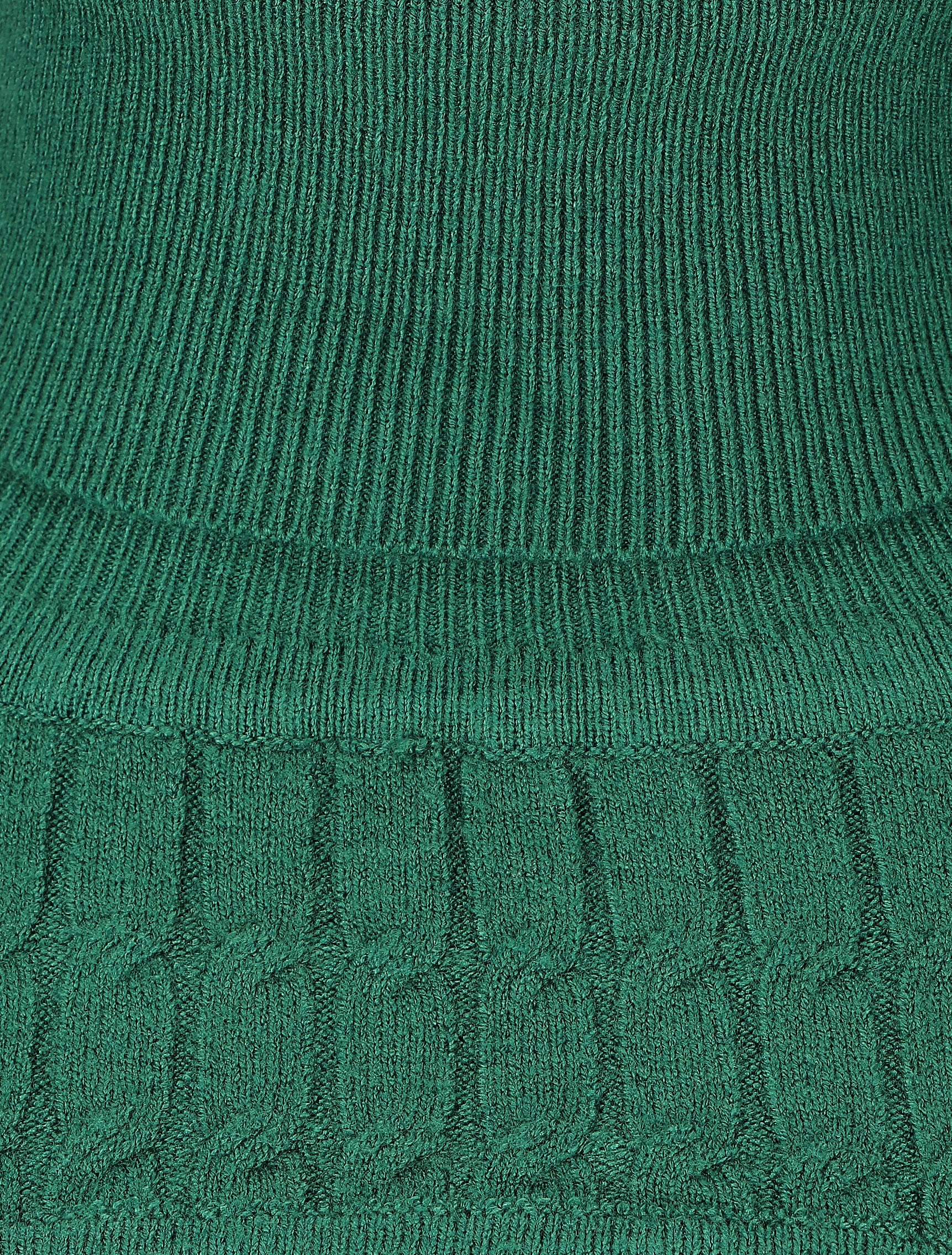Pull col montant et decolleté ajouré - Vert - 3